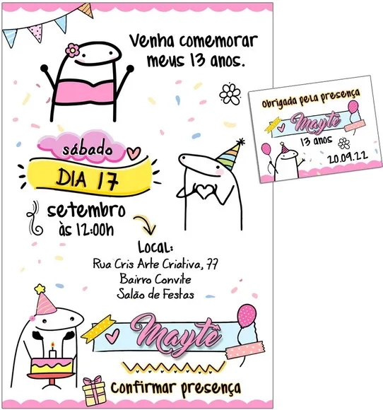 Convite Digital C/tag Aniversário Flork