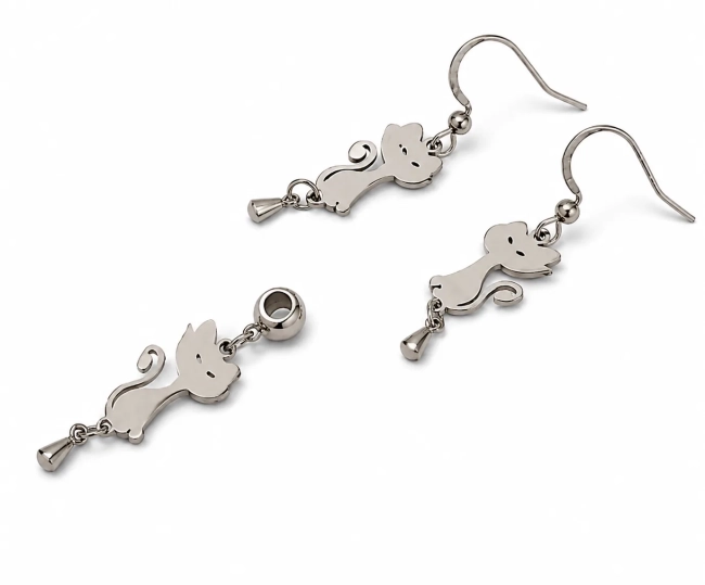 Conjunto Brinco e Pingente Aço Inox Antialérgico - Vários Modelos- coruja/gato....