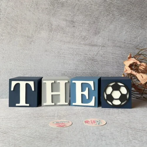 Futebol - Cubos 8x8cm Decoração Bebê