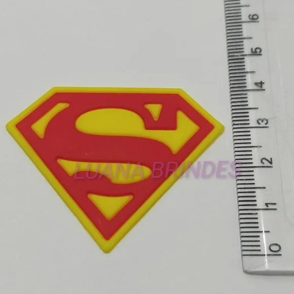 4 Apliques Emborrachado do Superman - 4,1cm x 5,2cm