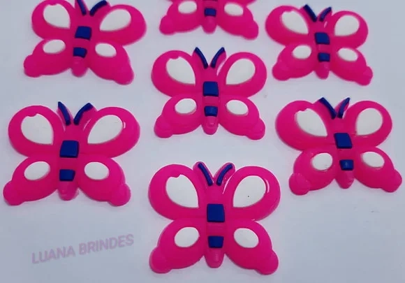 Pingente Borboleta de Borracha - pct c/ 6 unid