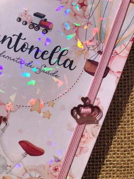 Caderneta de Saúde Personalizada - Brinquedos Vintage Menina