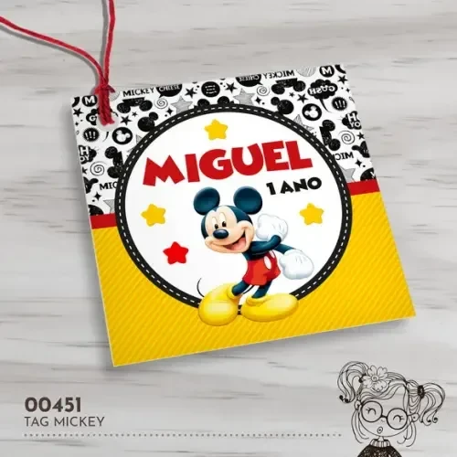 Tag Quadrada Mickey - 00451