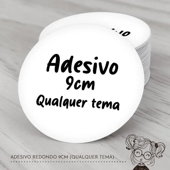 Adesivo Redondo 9cm (qualquer Tema)