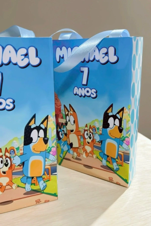 Sacolinhas Personalizada Bluey e Bingo Lembrancinhas Para Aniversário