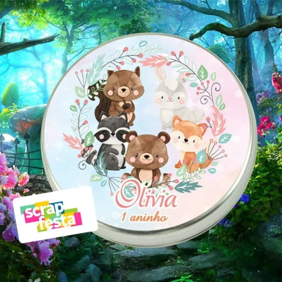 Latinhas Personalizadas Festa Floresta Encantada Aquarela