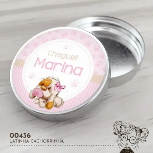 Latinha Adesivada Cachorrinha - 00436