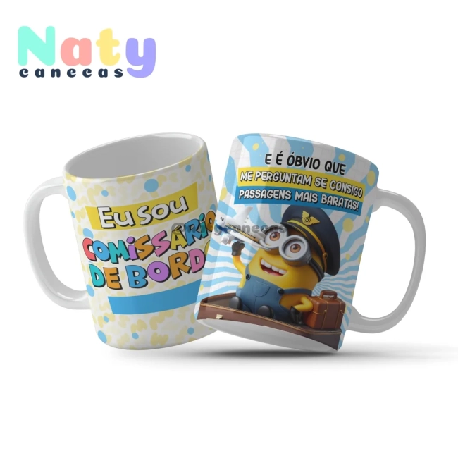 Caneca  Minions Profissões Masculinas Personalize com Nome.