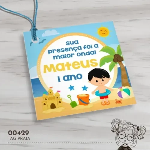 Tag Quadrada Praia - 00429