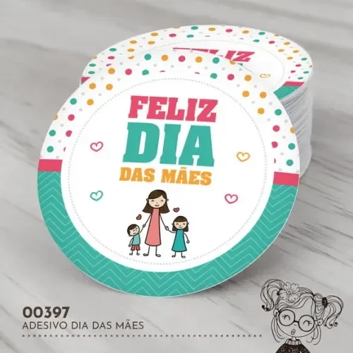 Adesivo Redondo Dia das Mães - 00397