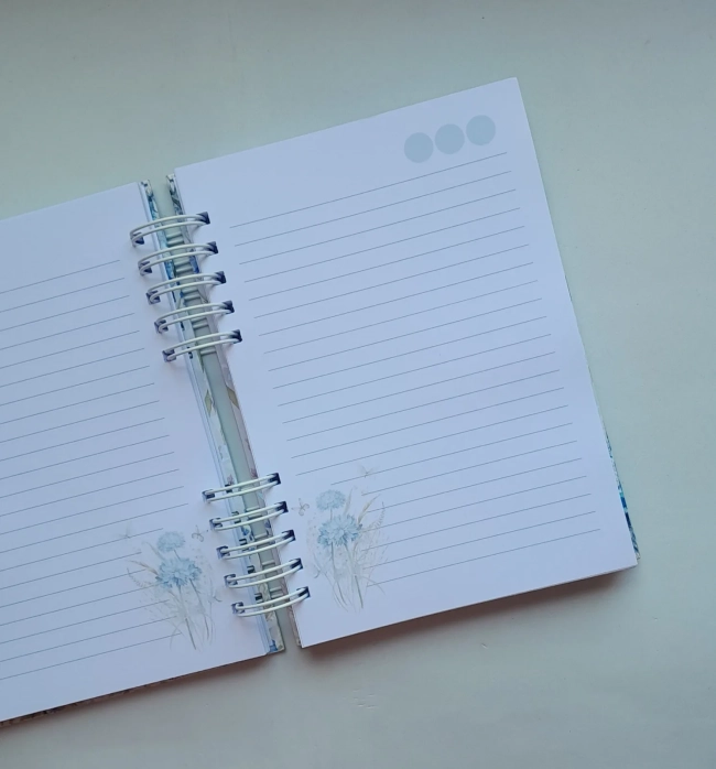 Caderno A5 Pautado Floral c/ 100 folhas