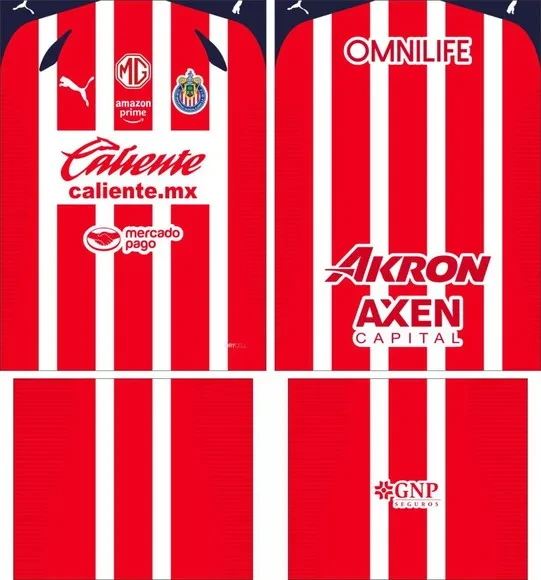 Arte Vetor Camisa Chivas Local 2025-2026