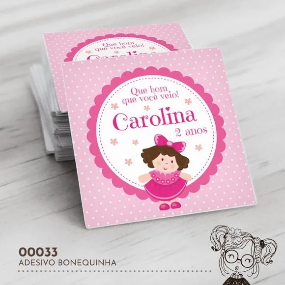 Adesivo Quadrado Bonequinha - 00033