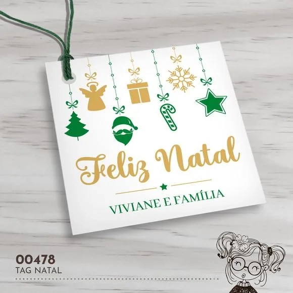 Tag Quadrada Natal - 00478