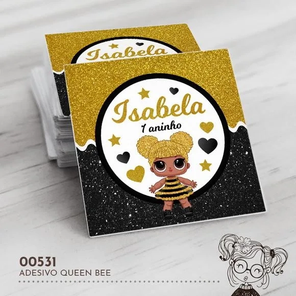 Adesivo Quadrado Queen Bee - 00531