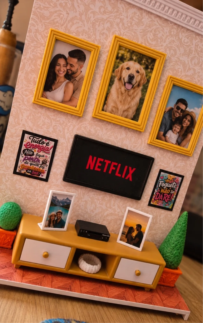 🧡 Cenário Série Decorativo Personalizado com Fotos Impressão 3D
