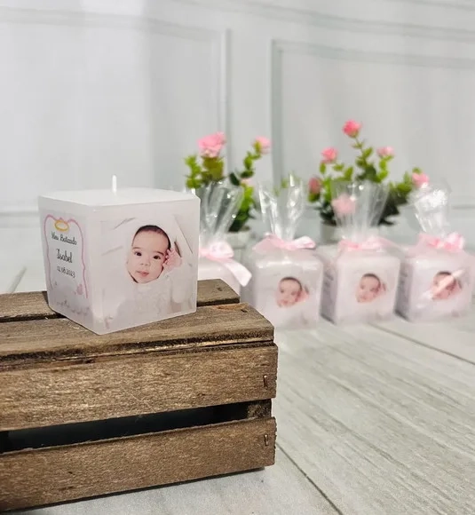 Vela Lembrancinha Batizado Menina