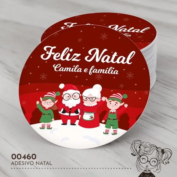 Adesivo Redondo Natal - 00460
