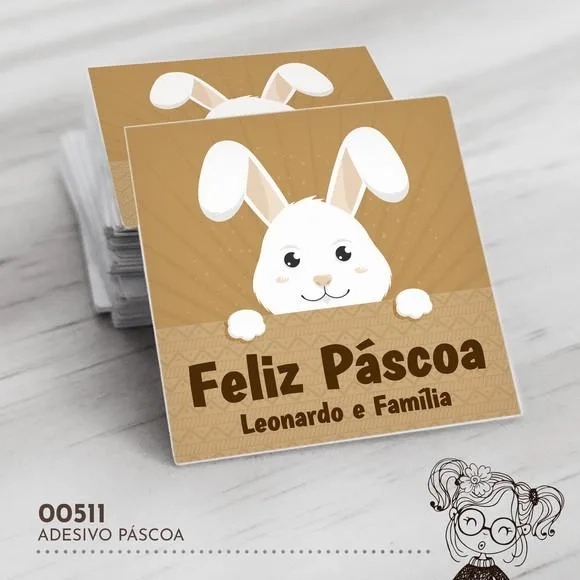 Adesivo Quadrado Páscoa - 00511