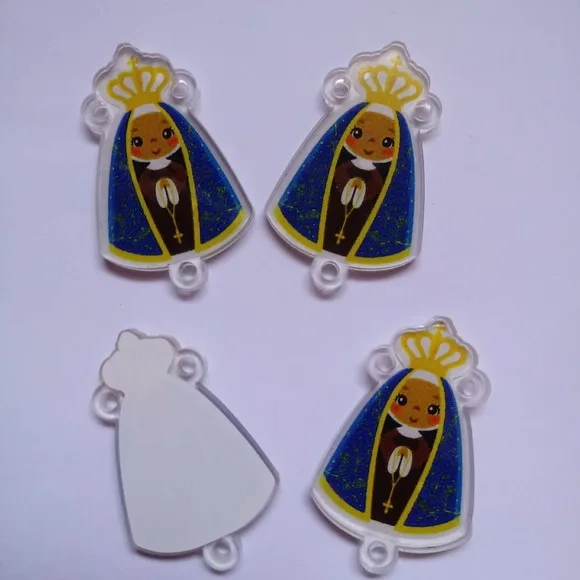 Entremeio de Nossa Senhora Aparecida Acrilico - Pct 4 unids