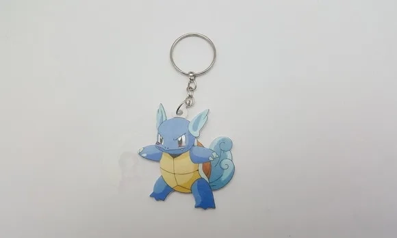 Chaveiro Pokémon Wartortle em Acrílico Uv