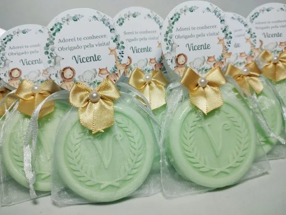 Lembrancinha Safári Personalizada, Sabonete Letra Inicial