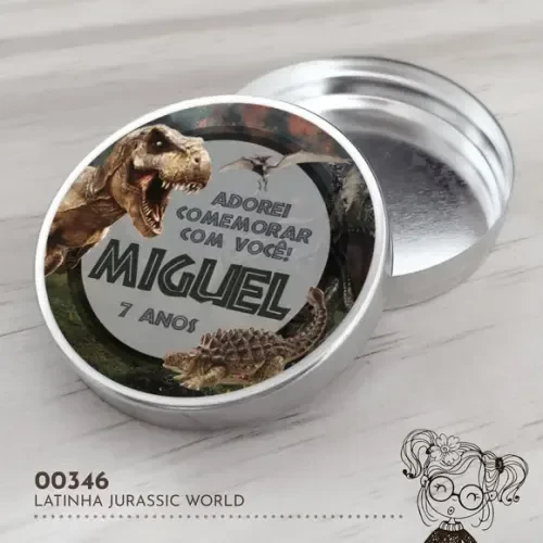 Latinha Adesivada Jurassic World - 00346