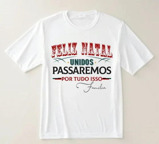 Camiseta Feliz Natal Unidos Passaremos ? Família