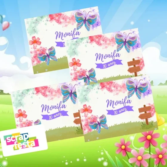 Adesivo Personalizado Retangular 6x8 Jardim Encantado