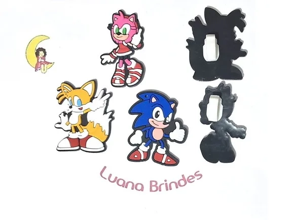 Turma do Sonic C/adaptador Tênis Pacote com 6 Unidades