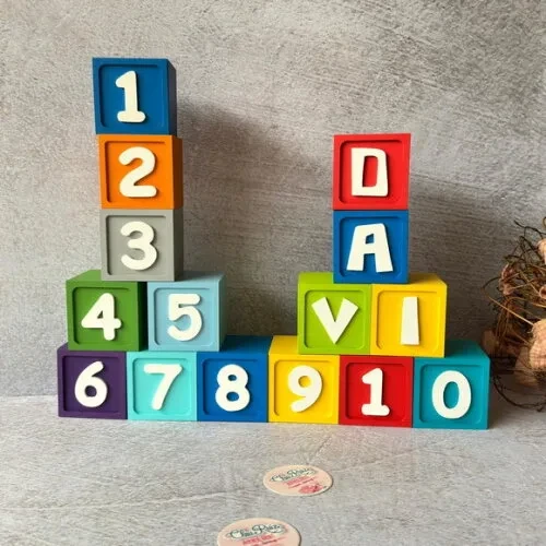 Mesversário Cubos 6x6cm- Decoração Bebê