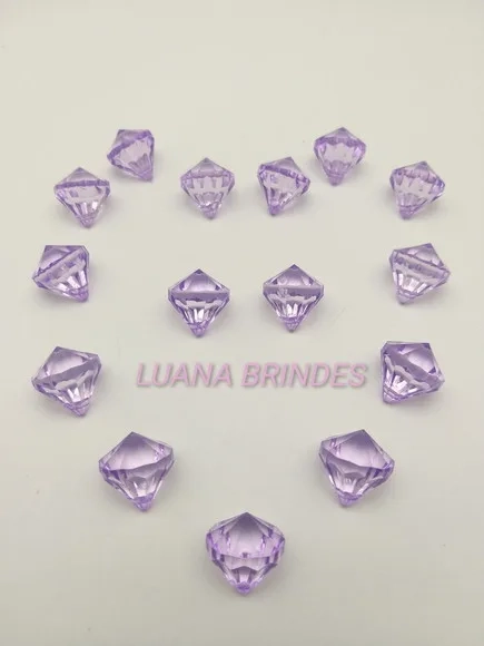 Diamante Roxo de Acrílicocom Furo 17mm Pct. 20 Unidades