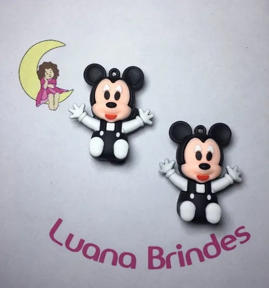 Pingente Mickey Baby Emborrachado 3d/5cm Pct C/2un