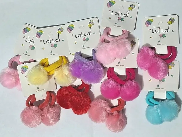 Xuxinha Pompom Colorida Pacotes com 10 Pares Variados