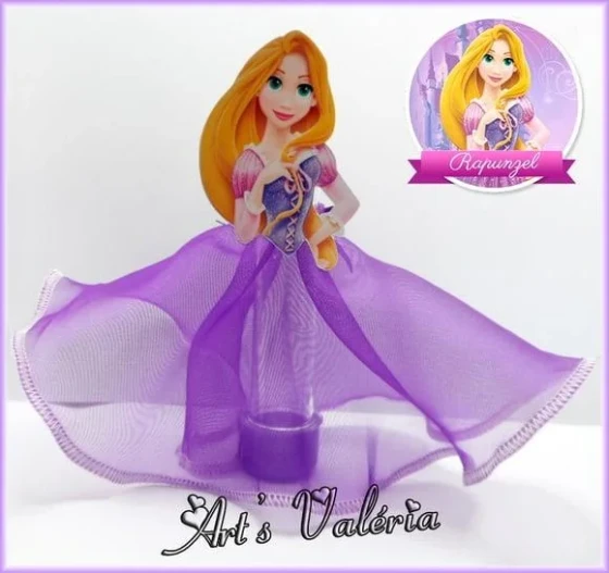 Tubete Rapunzel Com Saia Organza Cristal