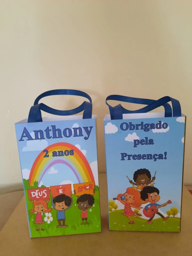 Sacolinhas Personalizadas 3 Palavrinhas para Lembrancinhas