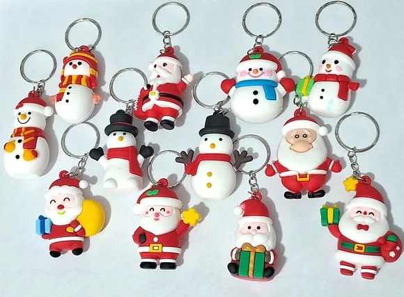 Chaveiro Papai Noel Emborrachado Pacote com 3 Unidades