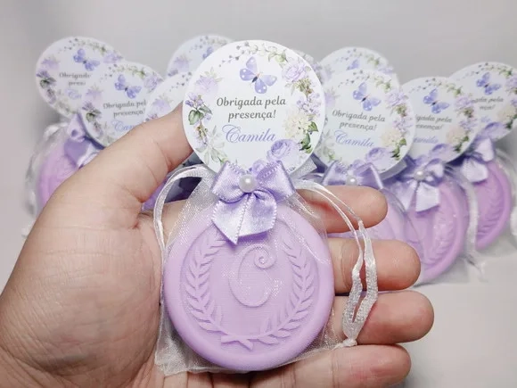 Lembrancinha Chá de Bebê: Sabonete Letra Inicial do Nome