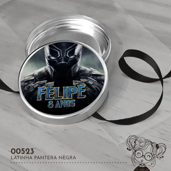 Latinha Adesivada Pantera Negra - 00523