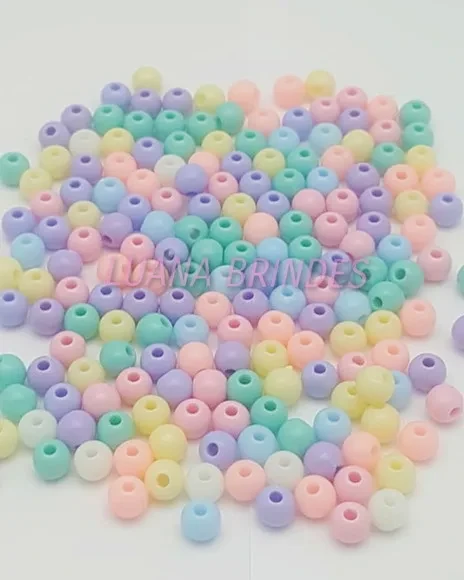 Bolinhas Coloridas de Acrílico - 6mm - pct com 150 unidades