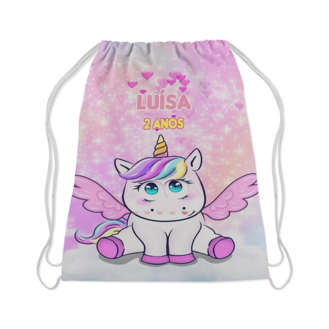 Mochilinha Personalizada para Lembrancinhas do Unicornio