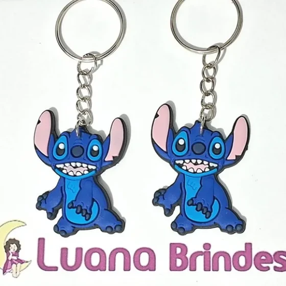 Chaveiro Stitch com Garras Pequeno Emborrachado Pct C/6und