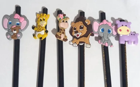Lápis C/ponteira Safari Baby Variados - 6 Unidades