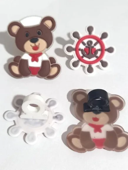 Ponteira P/lápis Urso Marinheiro Variados- 6 Unidades