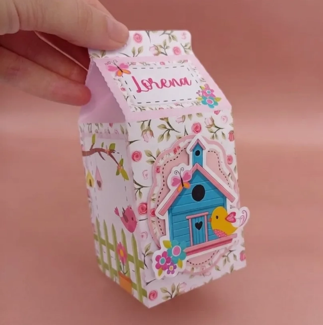 Kit 10 Caixinhas Milk Personalizadas - Tema Jardim Encantado (Compre e Monte)