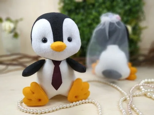 Topo de Bolo - Pinguim Noivo