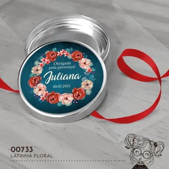 Latinha Adesivada Floral - 00733