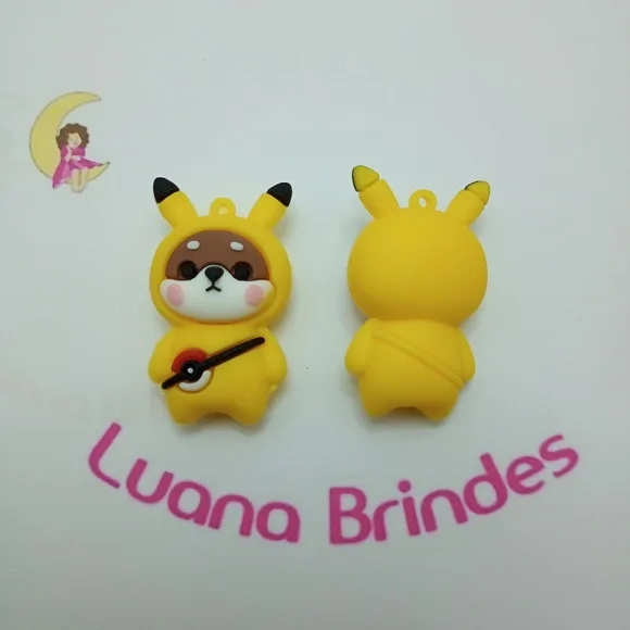 Pingente Pokemon Emborrachado 5cm Pct 2 Unidades
