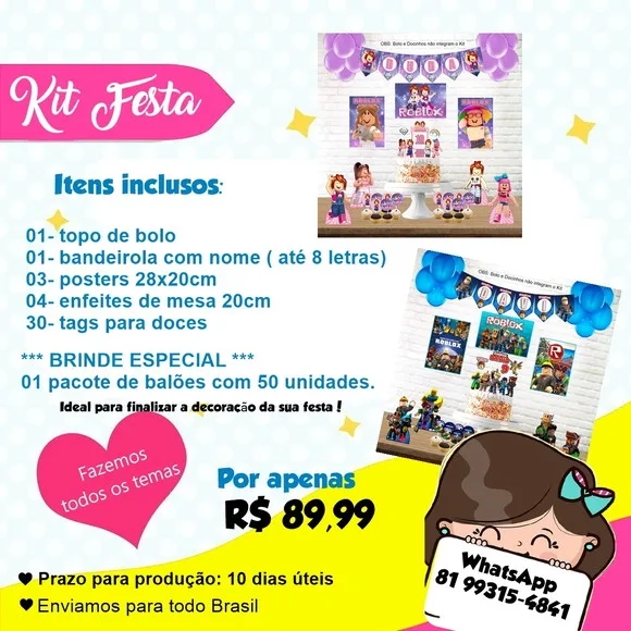 Kit Festa Astronauta Menina Rosa