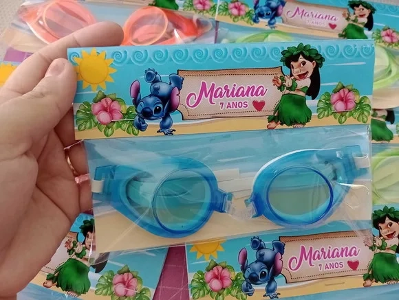 Festa Stitch Lembrancinha Óculos de Natação Personalizados